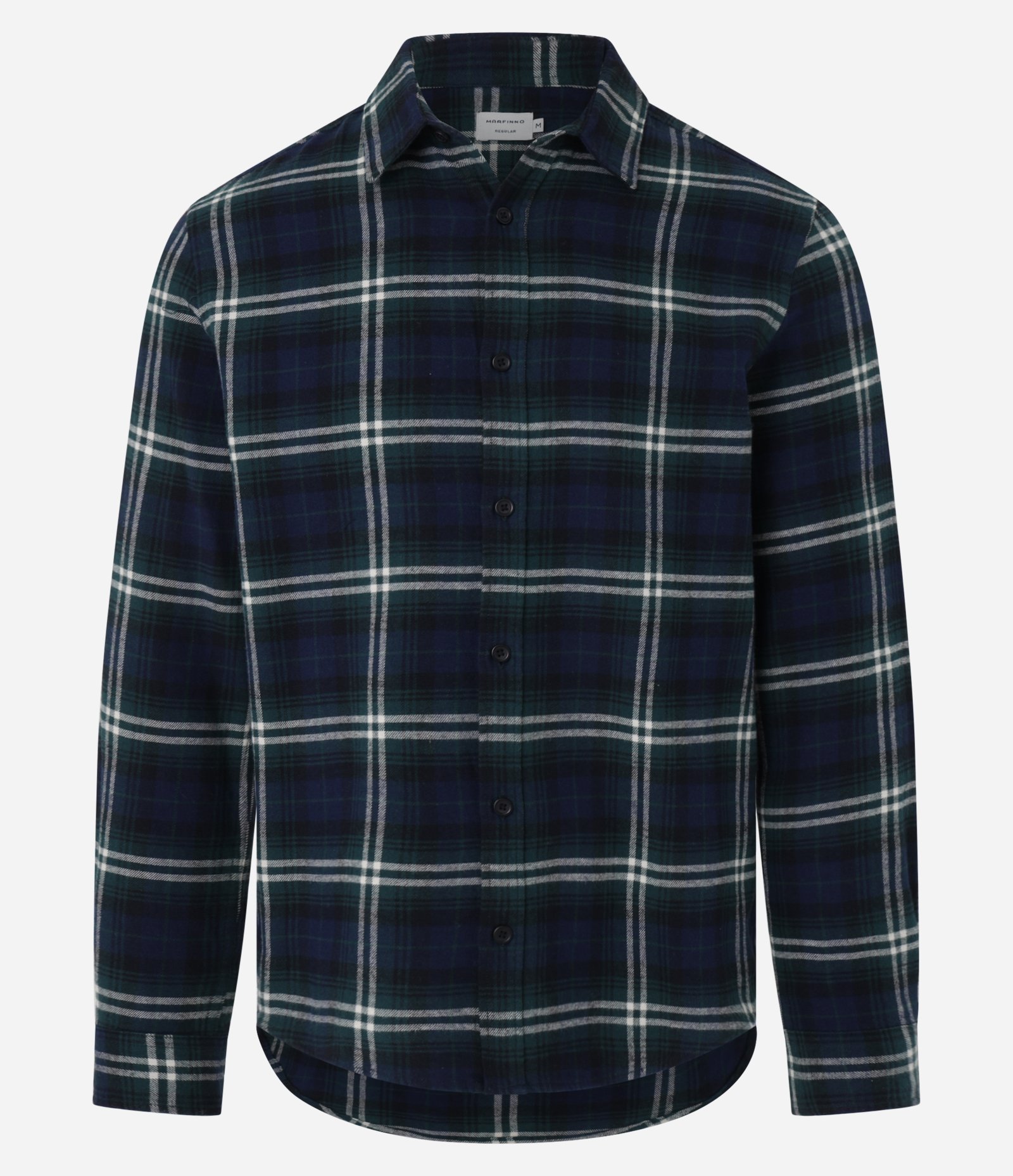 Camisa Regular em Flanela com Estampa Xadrez Azul 4