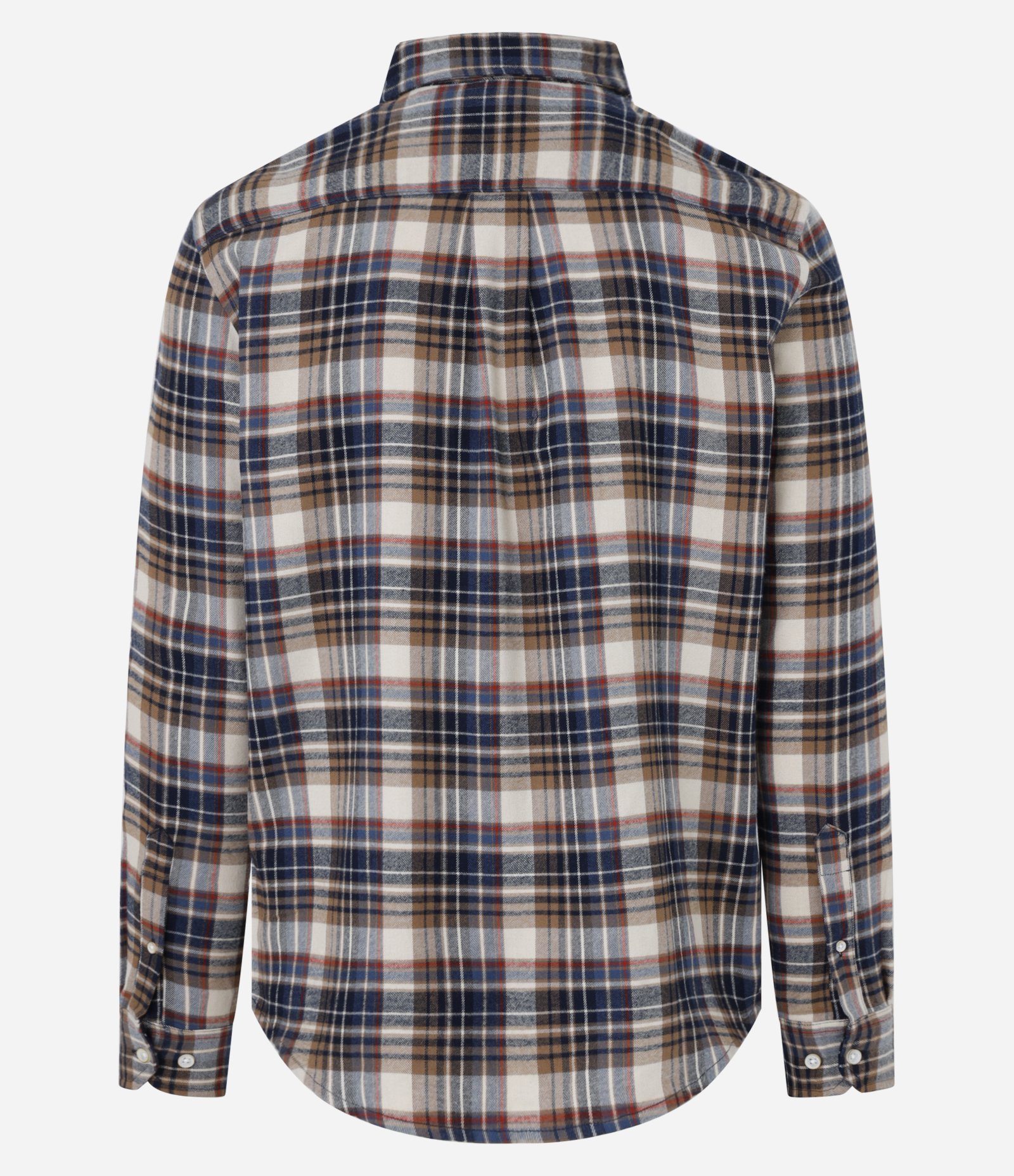 Camisa Regular em Flanela com Estampa Xadrez Bege/Marrom/Azul 5