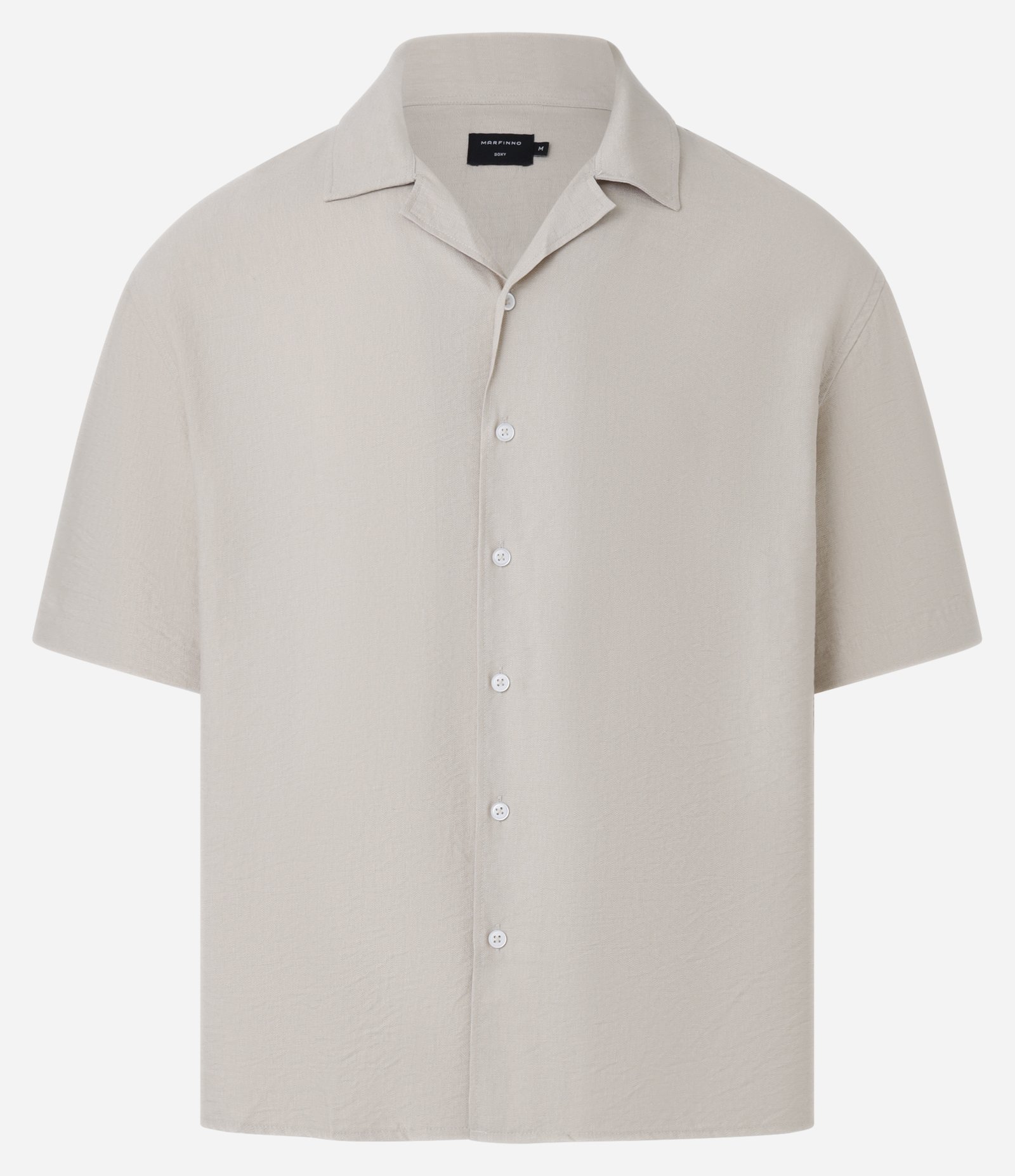 Camisa Boxy em Viscose com Textura Bowling Bege 5