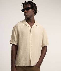 Camisa Boxy em Viscose com Textura bowling