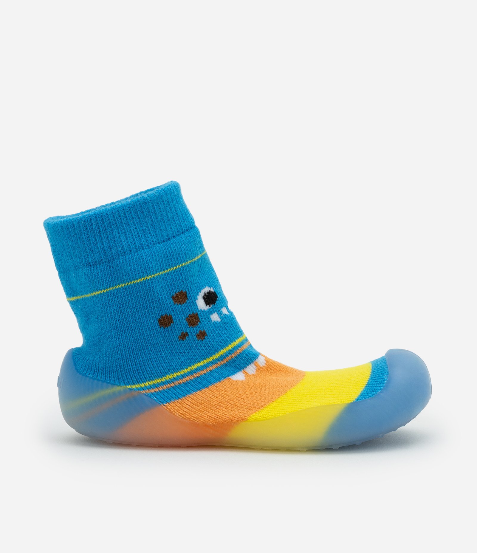 Meia Infantil com Solado Emborrachado e Estampa Bichinho - Tam 19 a 26 Azul 5