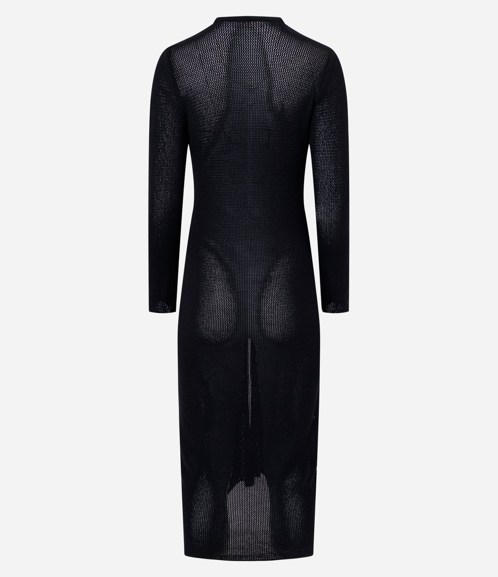 Vestido Midi em Tricô com Franzido e Fenda Preto 7