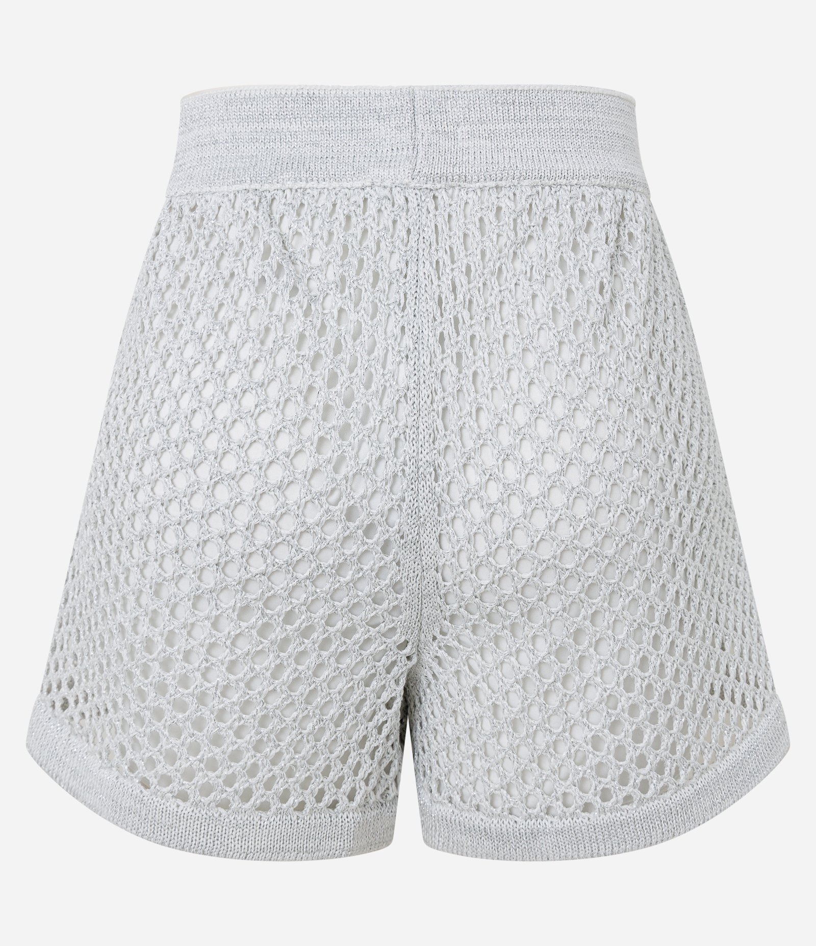 Short em Tricô com Fio Metalizado Off White 7
