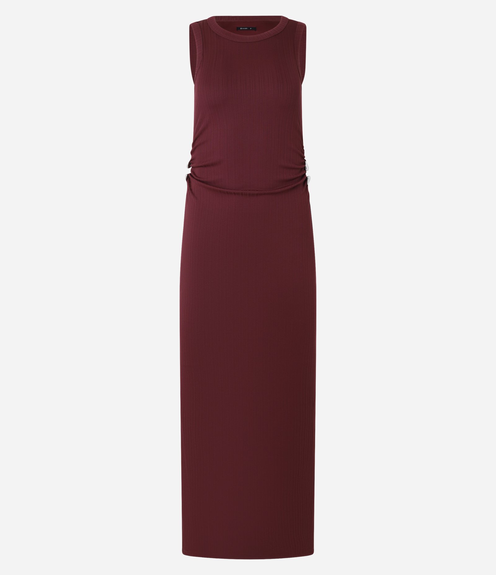 Vestido Sem Manga em Ribana Com Piercings nas Laterais da Cintura Vermelho 7