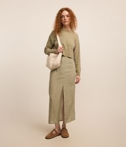 Saia Midi em Alfaiataria Floral Liberty e Fenda Frontal