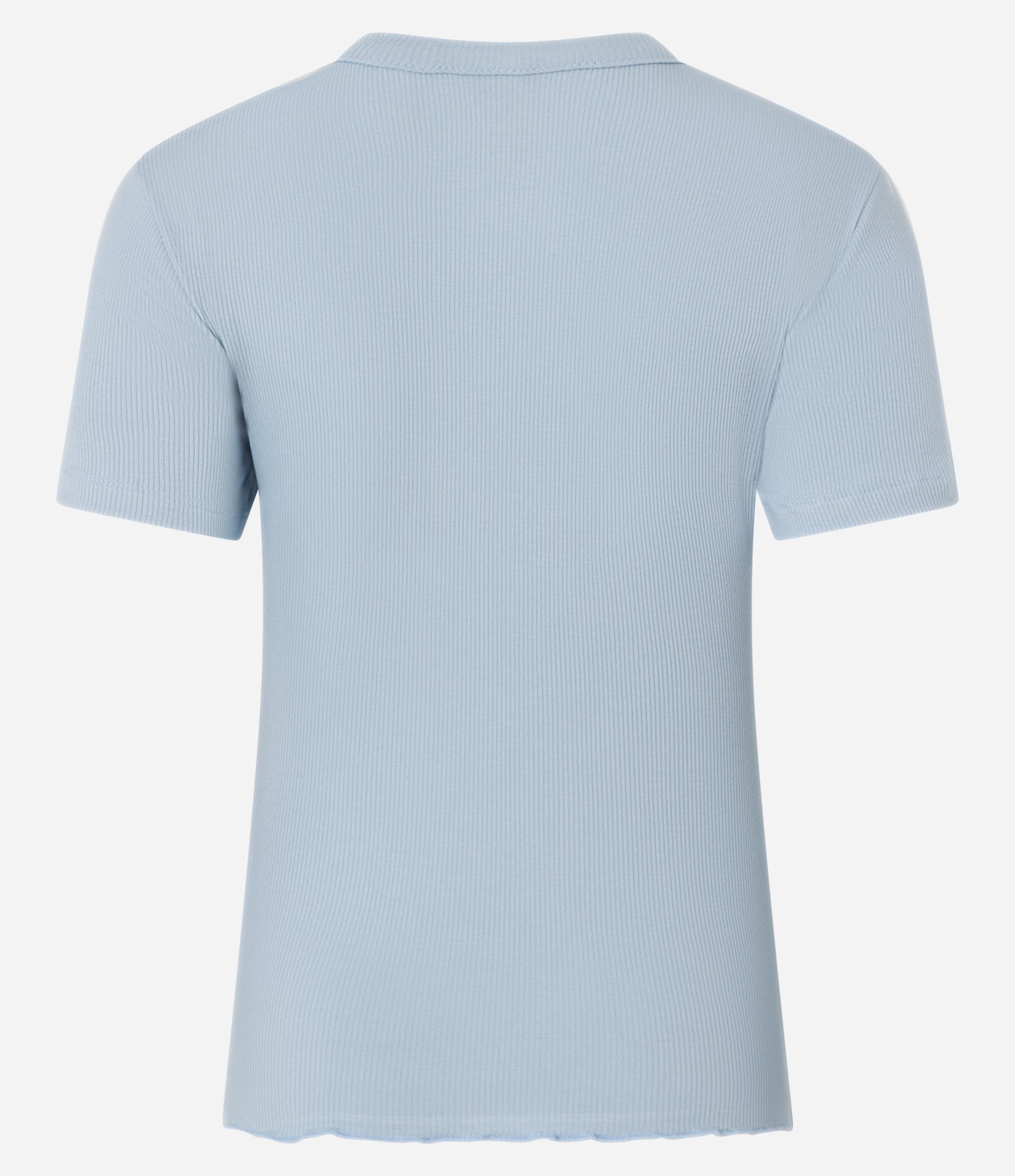 Blusa Básica Texturizada em Viscose com Acabamento Frufru Azul Claro 6