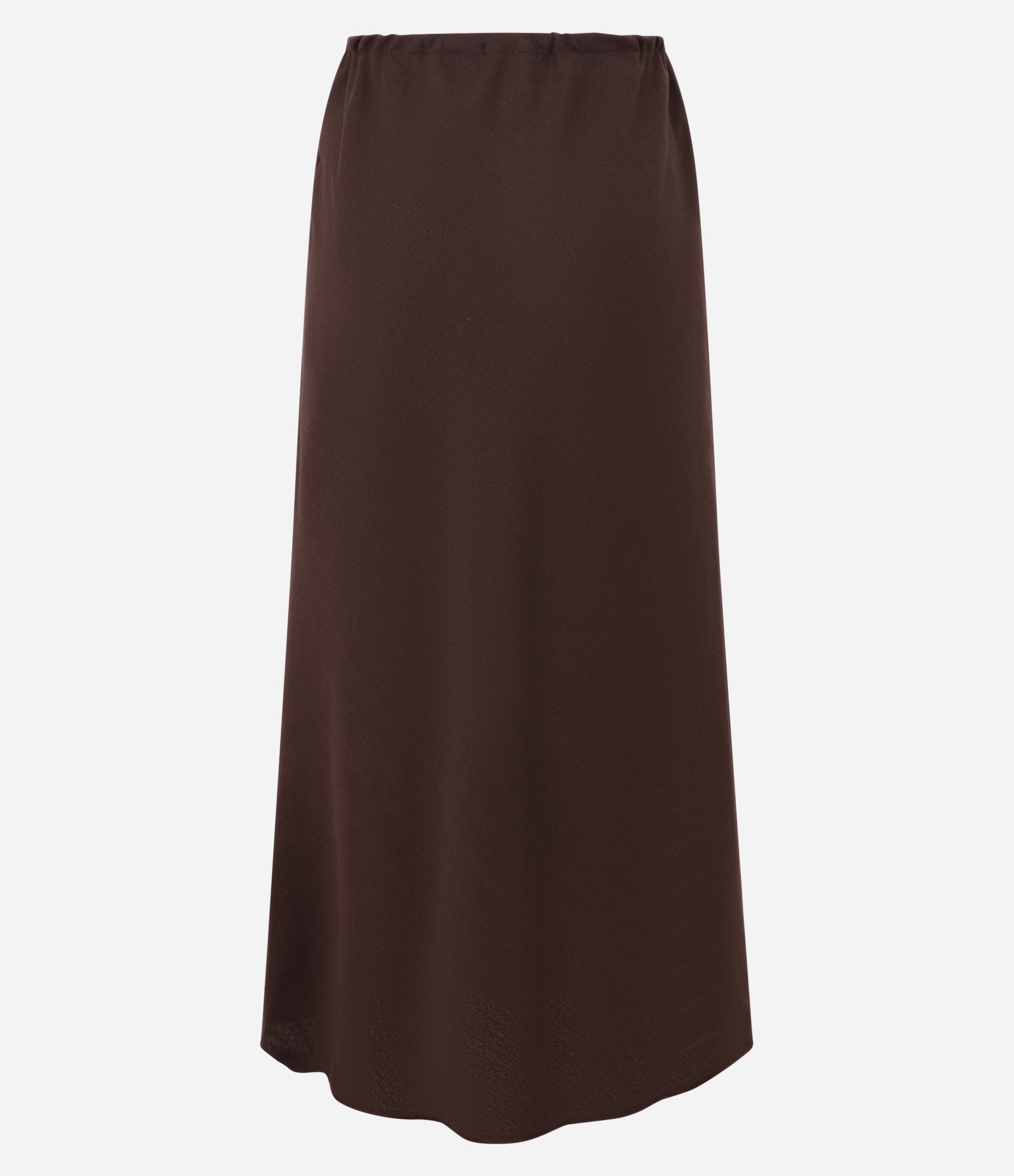 Saia Midi Em Linho Com Colissê No Cós Marrom 6