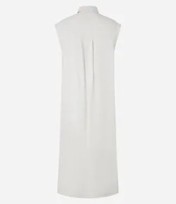 Vestido Chemise Plano com Linho e Botões