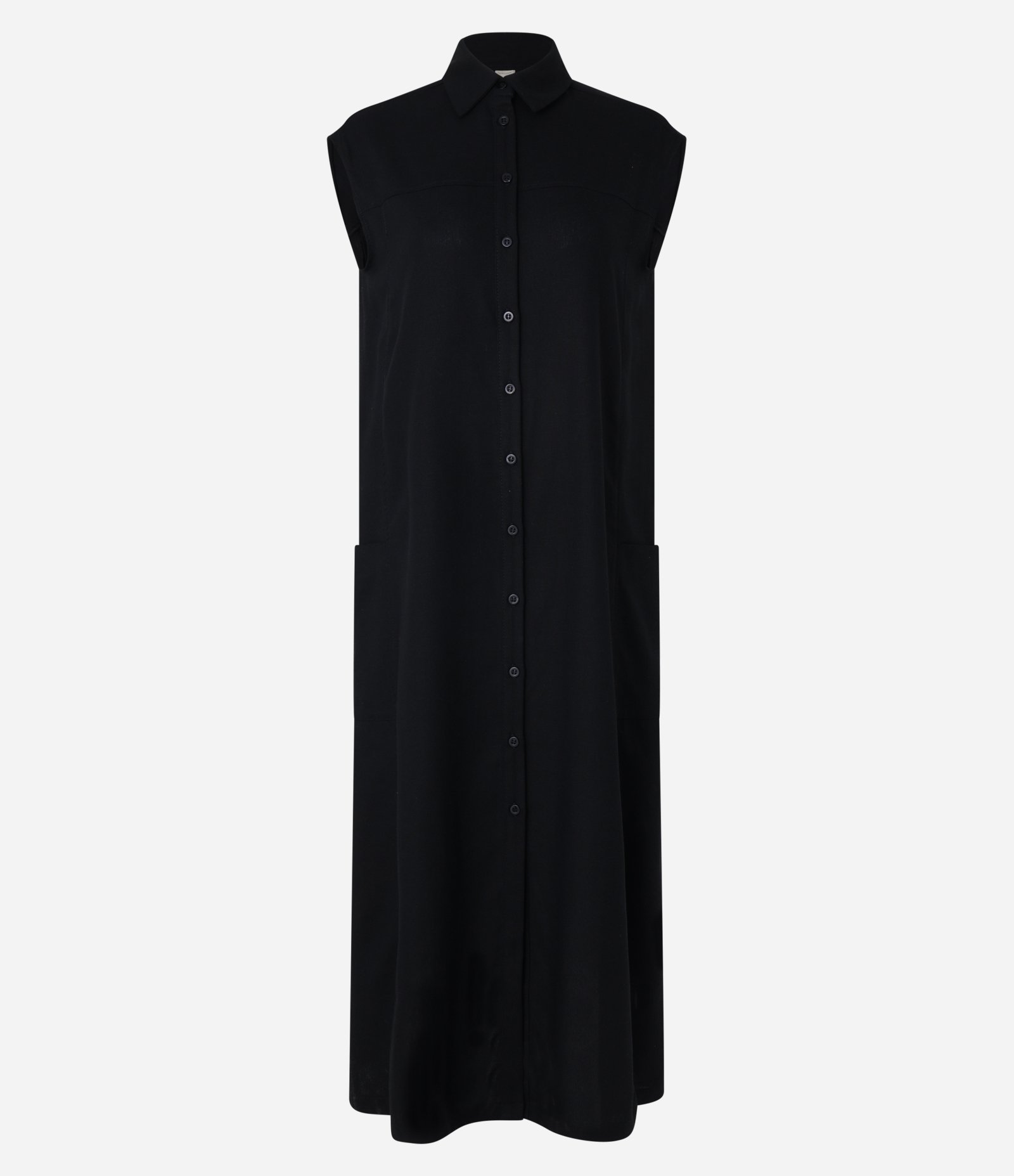Vestido Chemise Plano com Linho e Botões 6