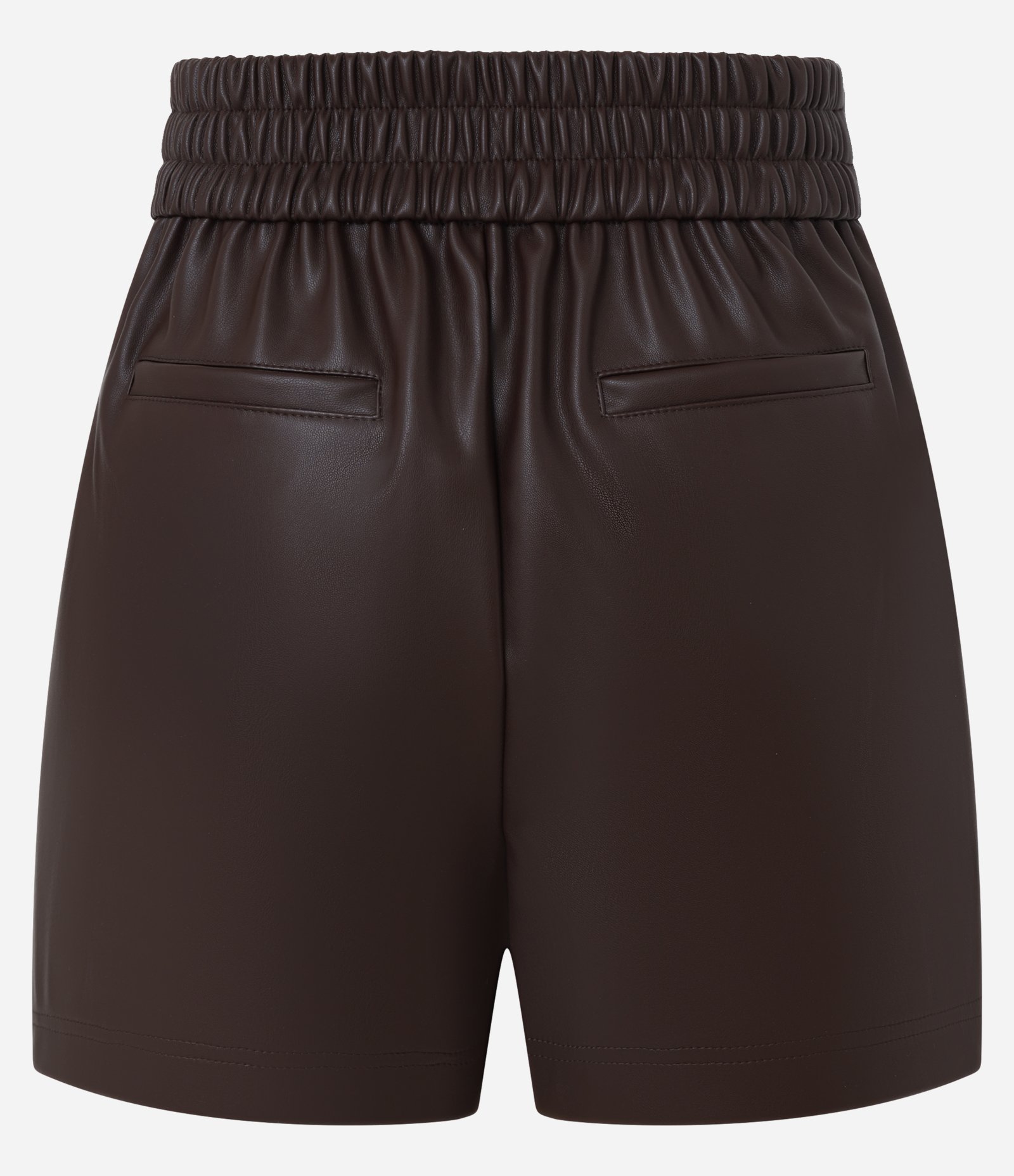 Short Curto em PU com Amarração Frontal Marrom 6