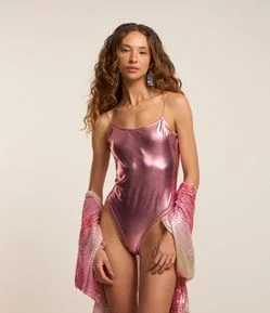 Body Metalizado com Decote nas Costas