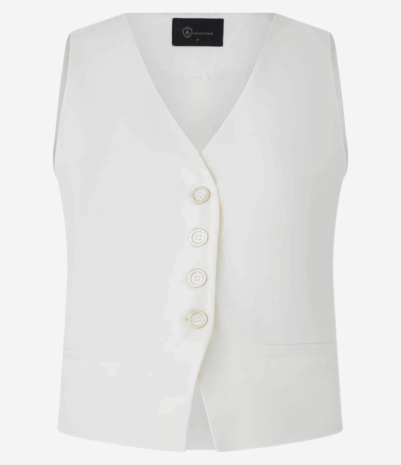 Colete Alfaiataria com Botões Diferenciados Off White 1