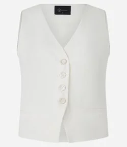 Colete Alfaiataria com Botões Diferenciados