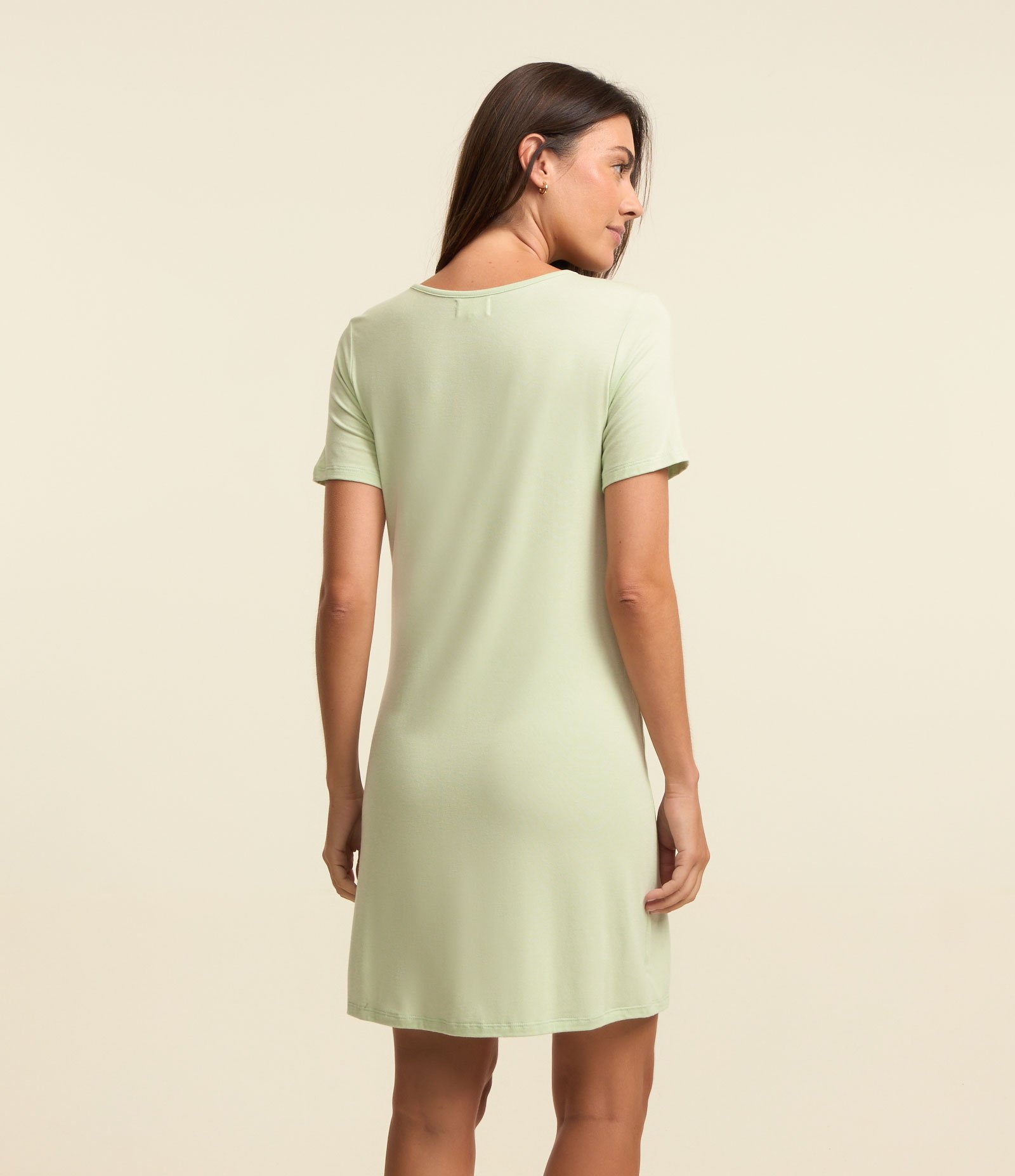 Camisola Manga Curta em Viscose Com Detalhe de Renda Branco 2