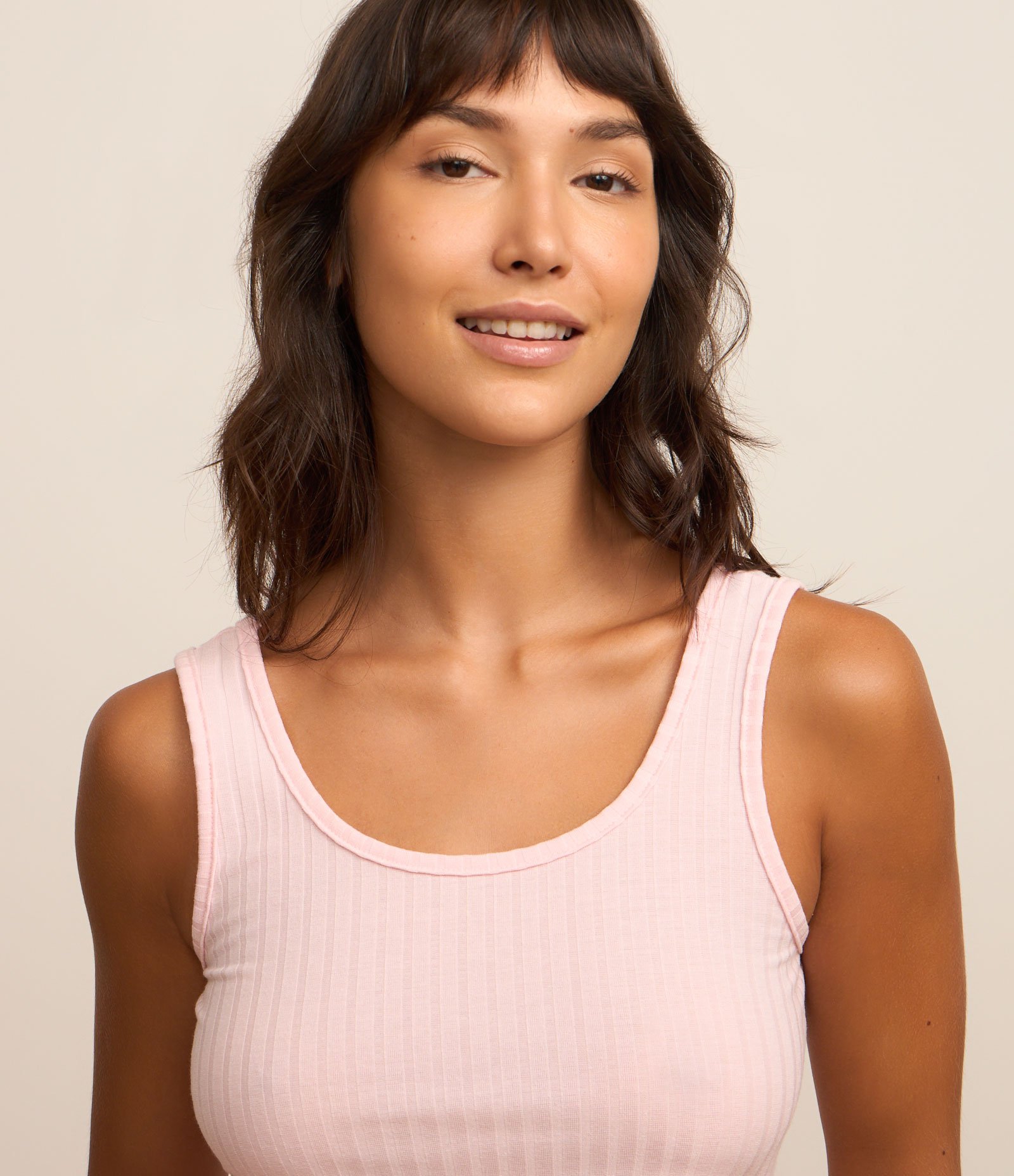 Pijama Longo em Ribana com Laços Laterais Rosa 3