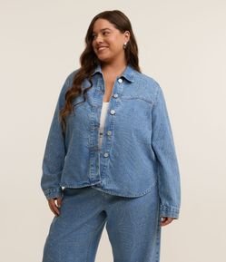 Jaqueta Overshirt Jeans com Termocolante Curve & Plus Size