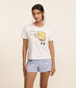 Pijama Short Doll em Algodão com Bob Esponja Estampado
