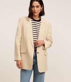 Blazer Oversized em Alfaiataria com Botão Único