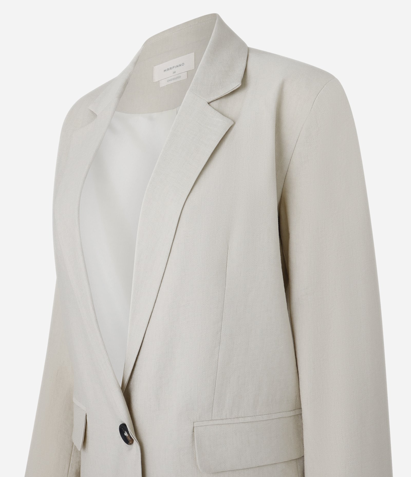 Blazer Oversized em Alfaiataria com Botão Único Bege 7