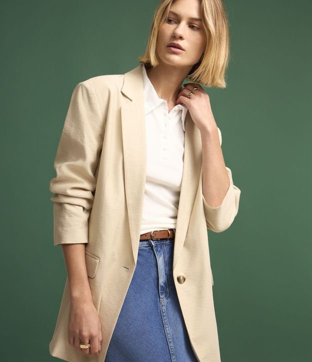 Blazer Oversized em Alfaiataria com Botão Único