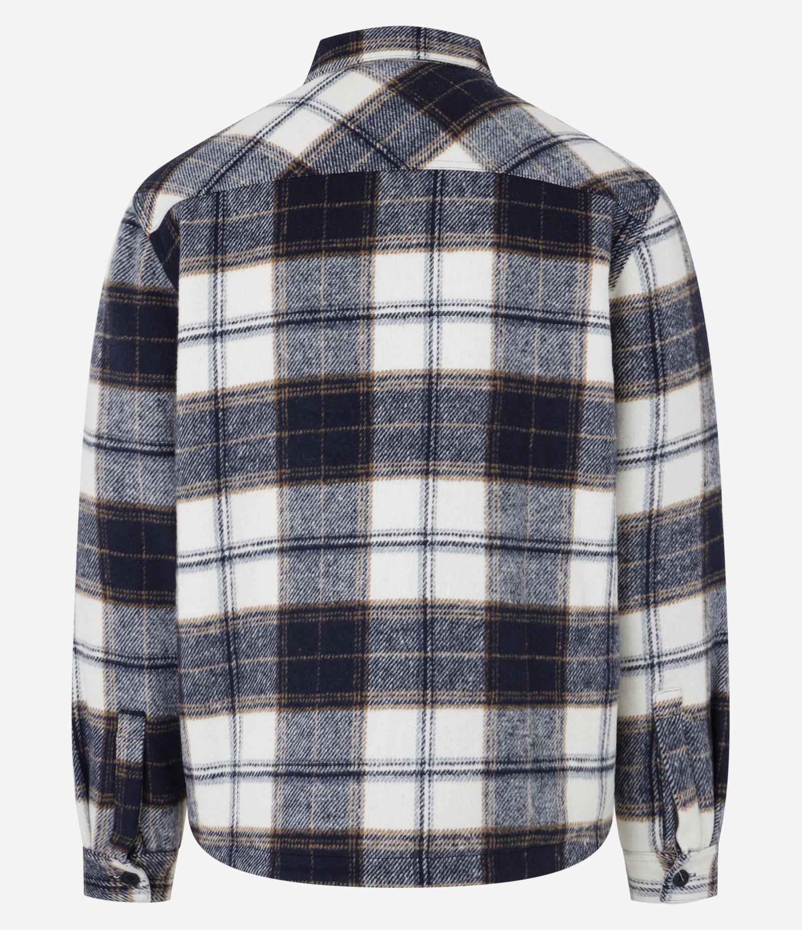 Jaqueta Trucker em Flanela com Estampa Xadrez e Sherpa Jeans/Marrom/Branco 10