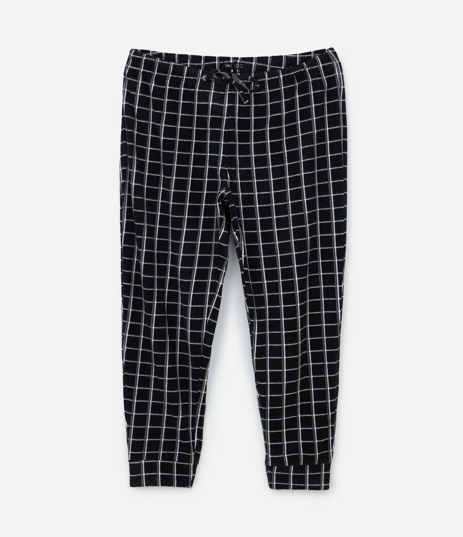 Pijama Longo em Plush com Estampa Xadrez Preto 1