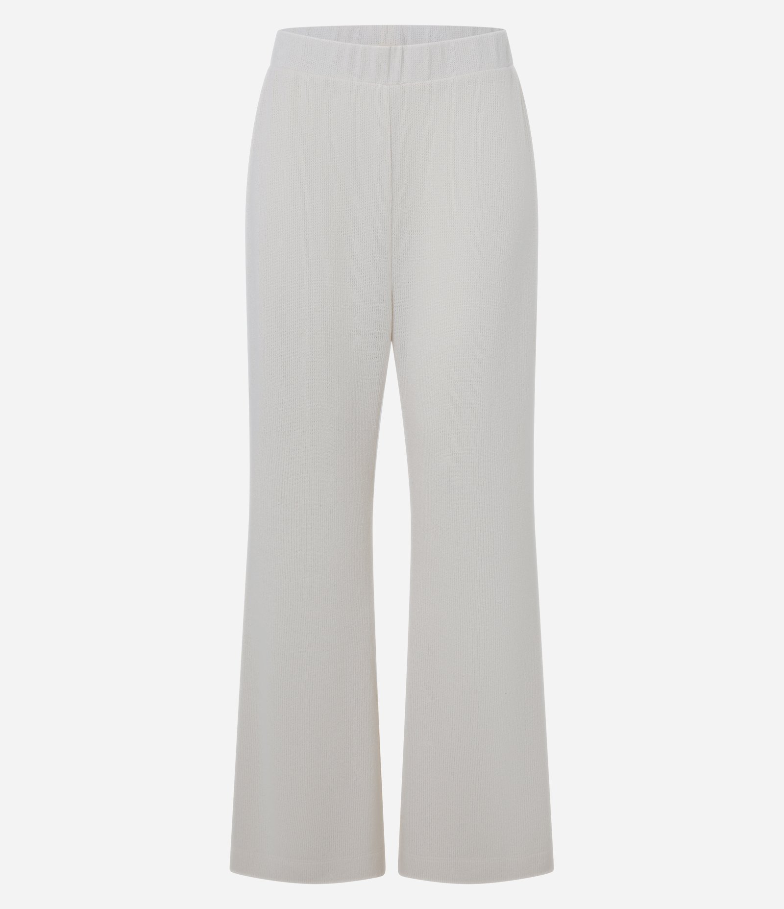 Calça Pantalona Canelada com Elástico no Cós Branco 5