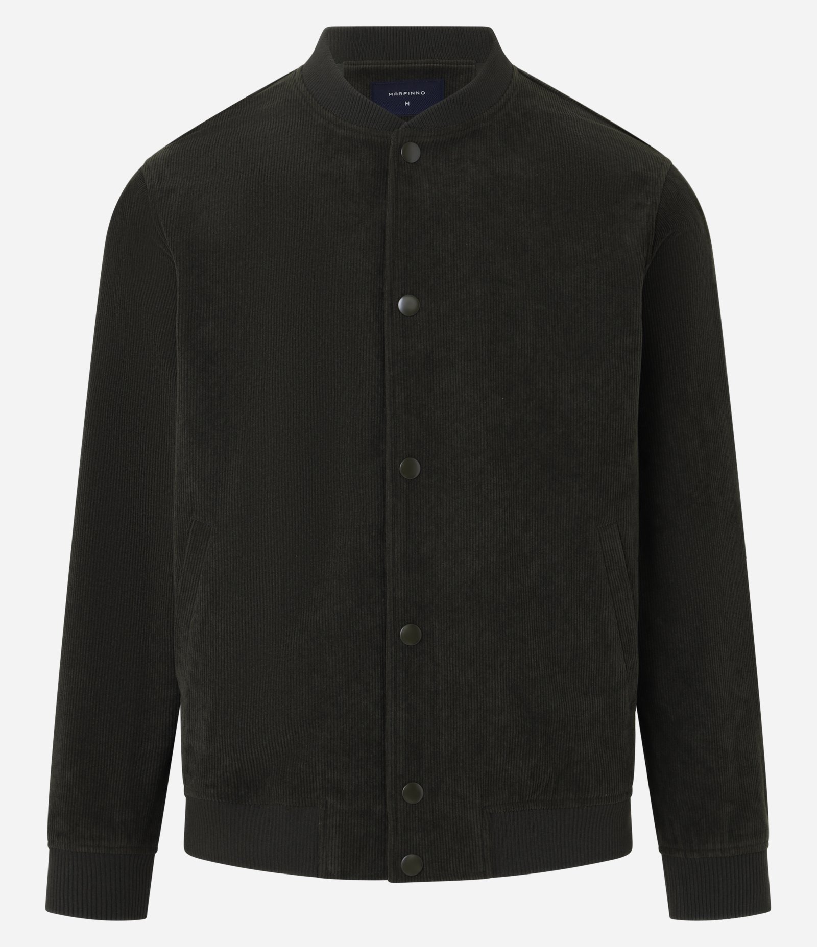 Jaqueta Bomber em Veludo Cotelê com Botões Forrados Verde 1