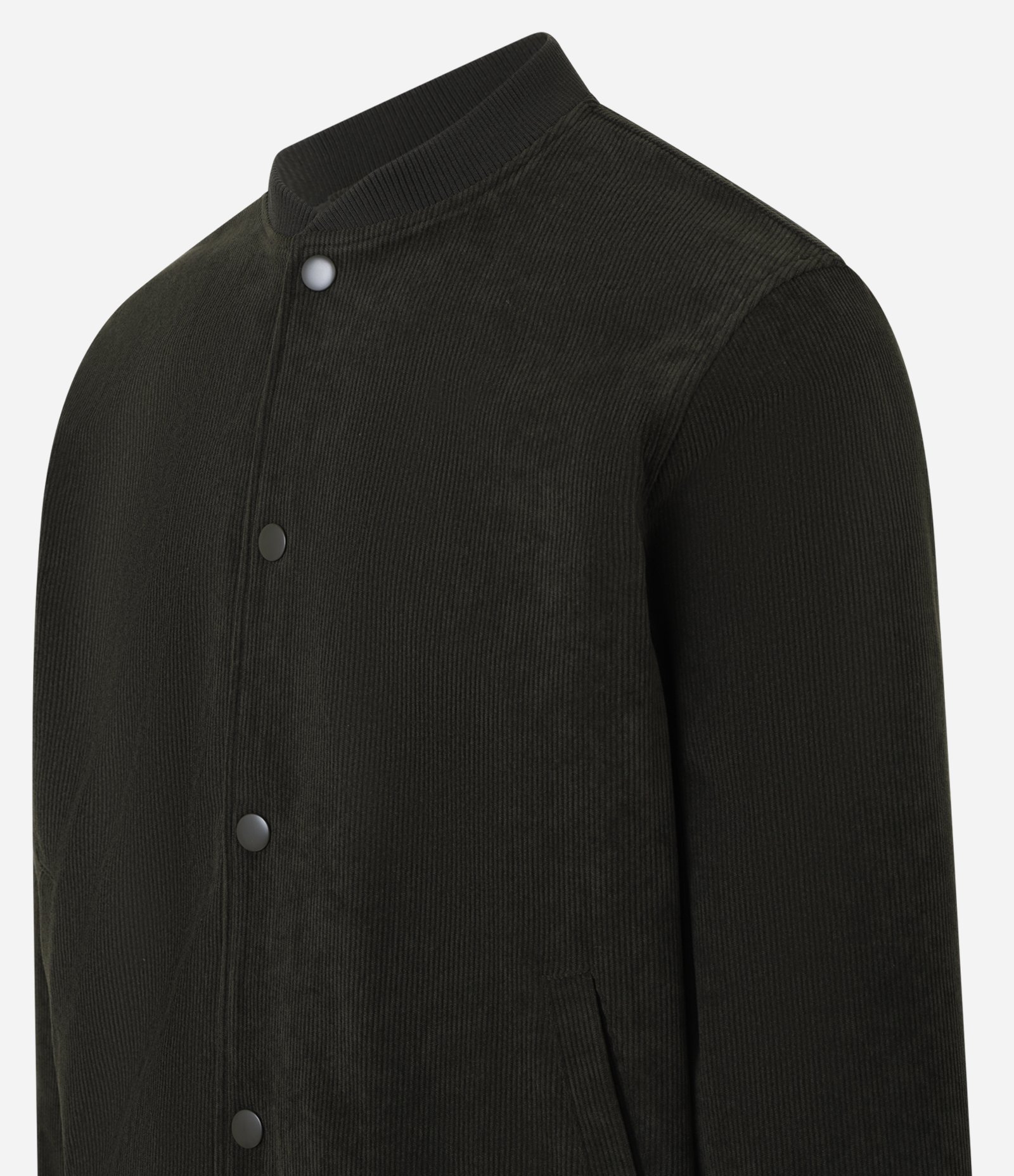 Jaqueta Bomber em Veludo Cotelê com Botões Forrados Verde 2