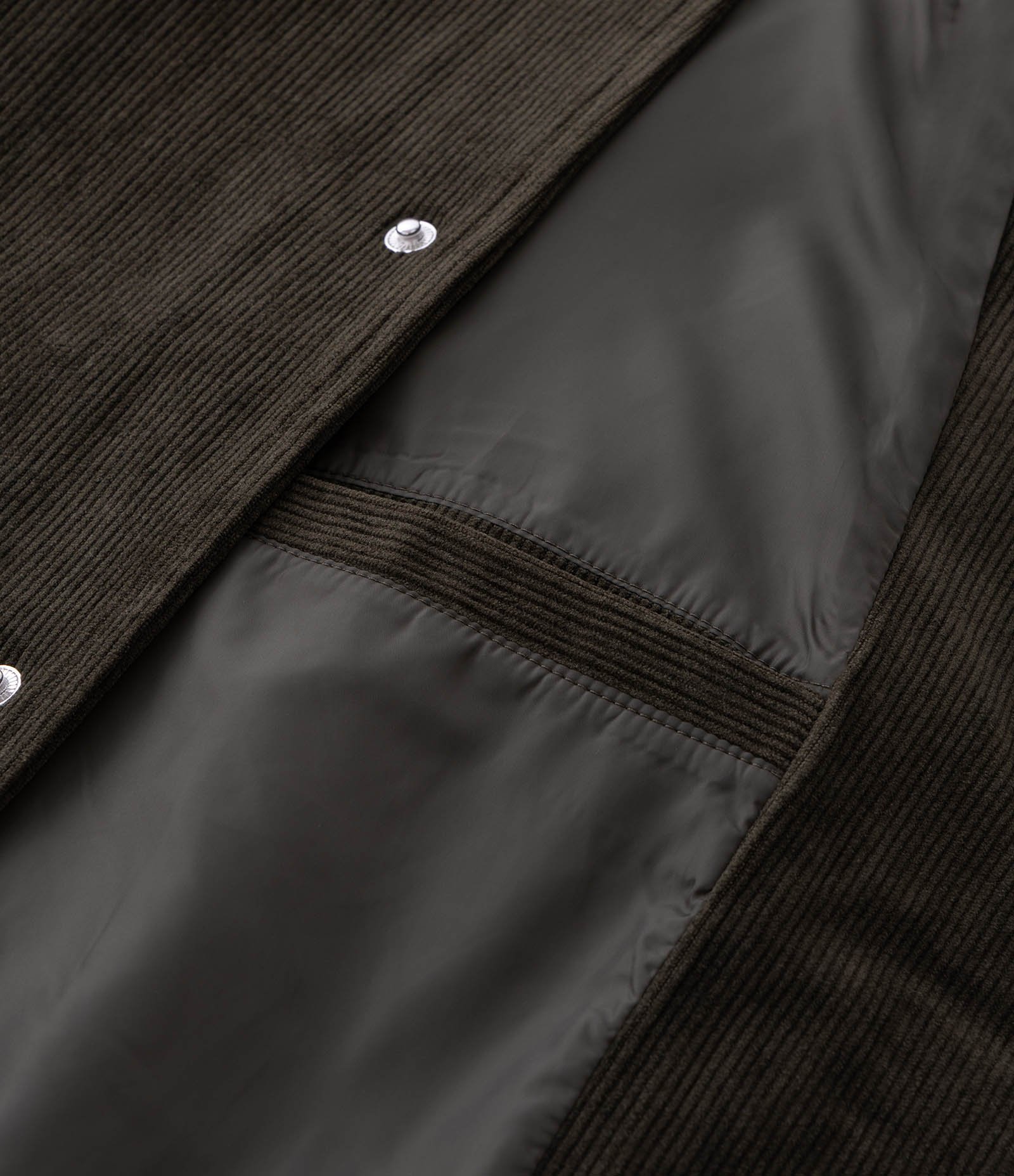 Jaqueta Bomber em Veludo Cotelê com Botões Forrados Verde 5