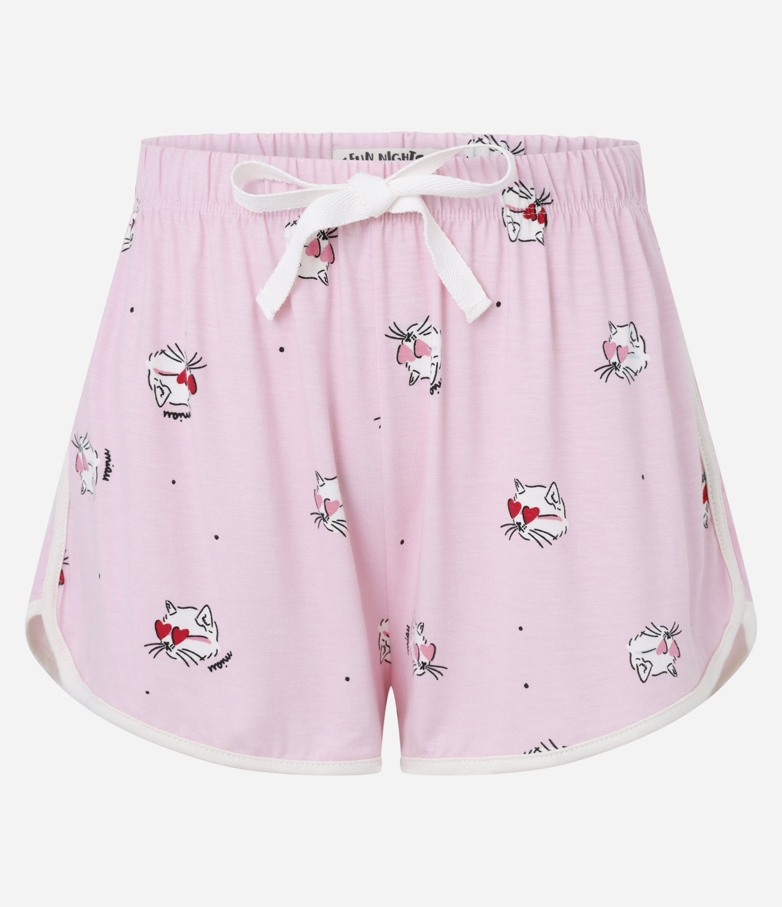 Short de Pijama em Viscose Estampado de Gato Rosa 5
