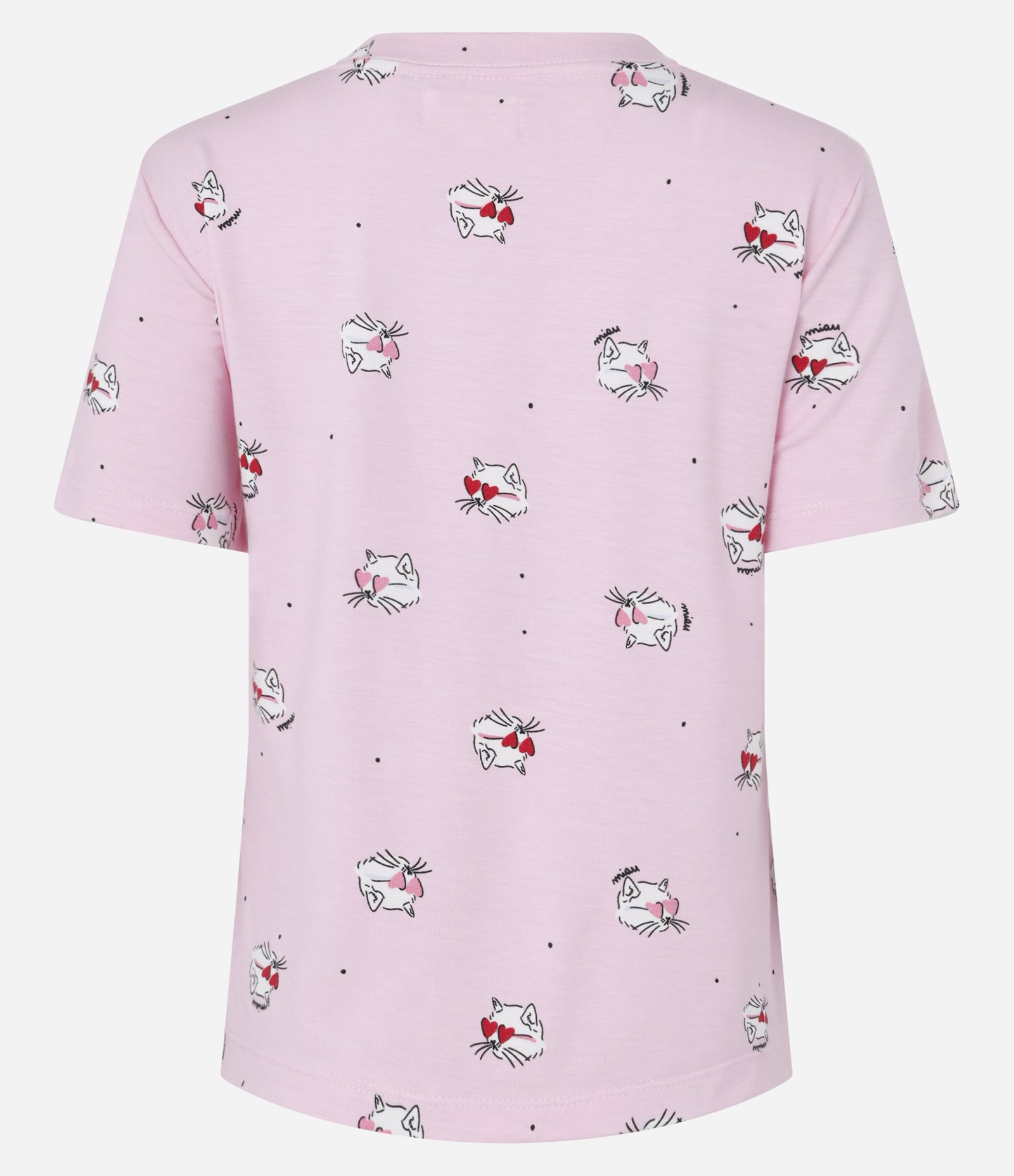 Blusa de Pijama Manga Curta em Viscose com Estampa de Gato Rosa 6