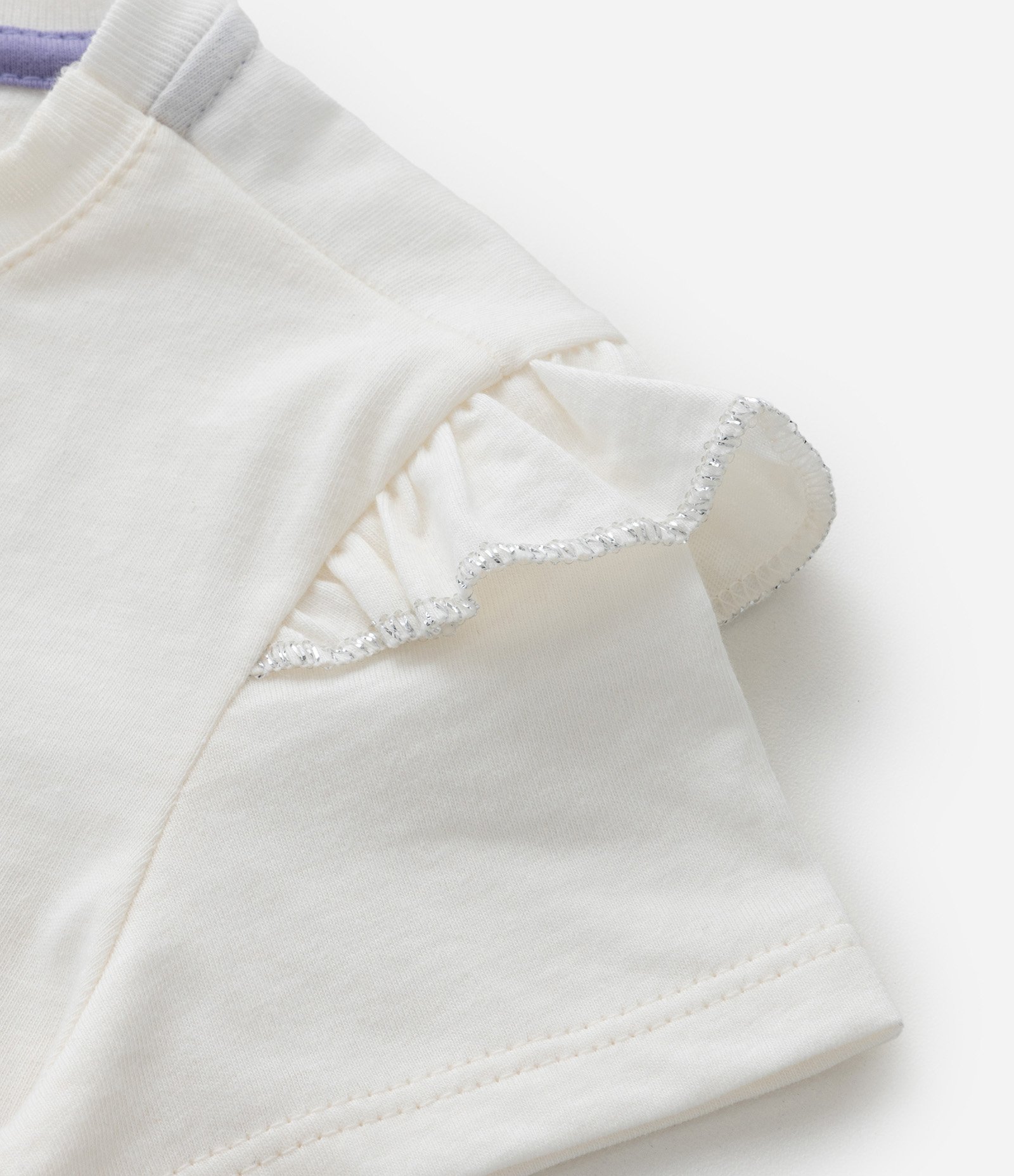 Conjunto Infantil com Babado e Estampa da Minnie e Margarida - Tam 1 a 6 Anos Branco/Lilás 8