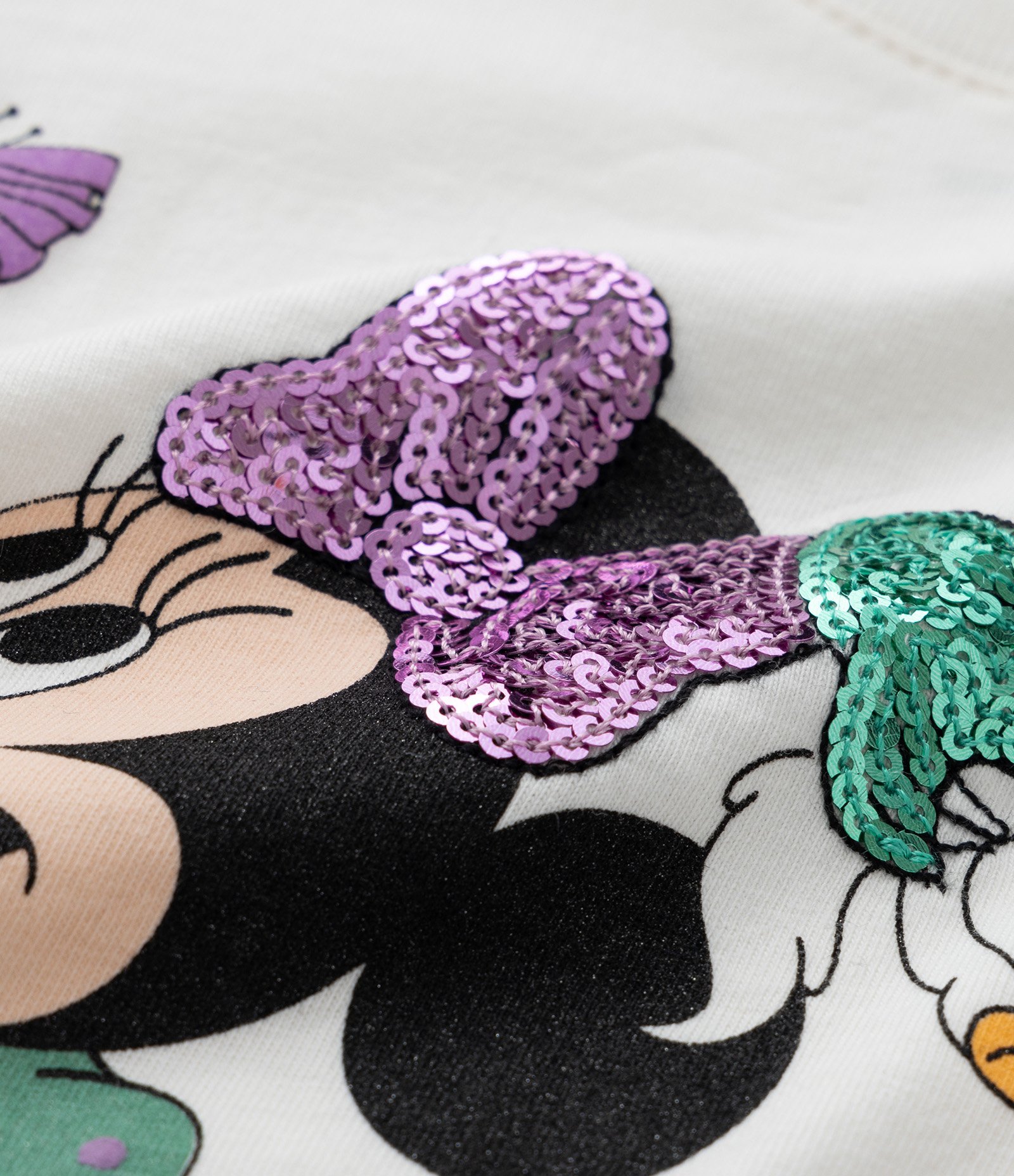 Conjunto Infantil com Babado e Estampa da Minnie e Margarida - Tam 1 a 6 Anos Branco/Lilás 4