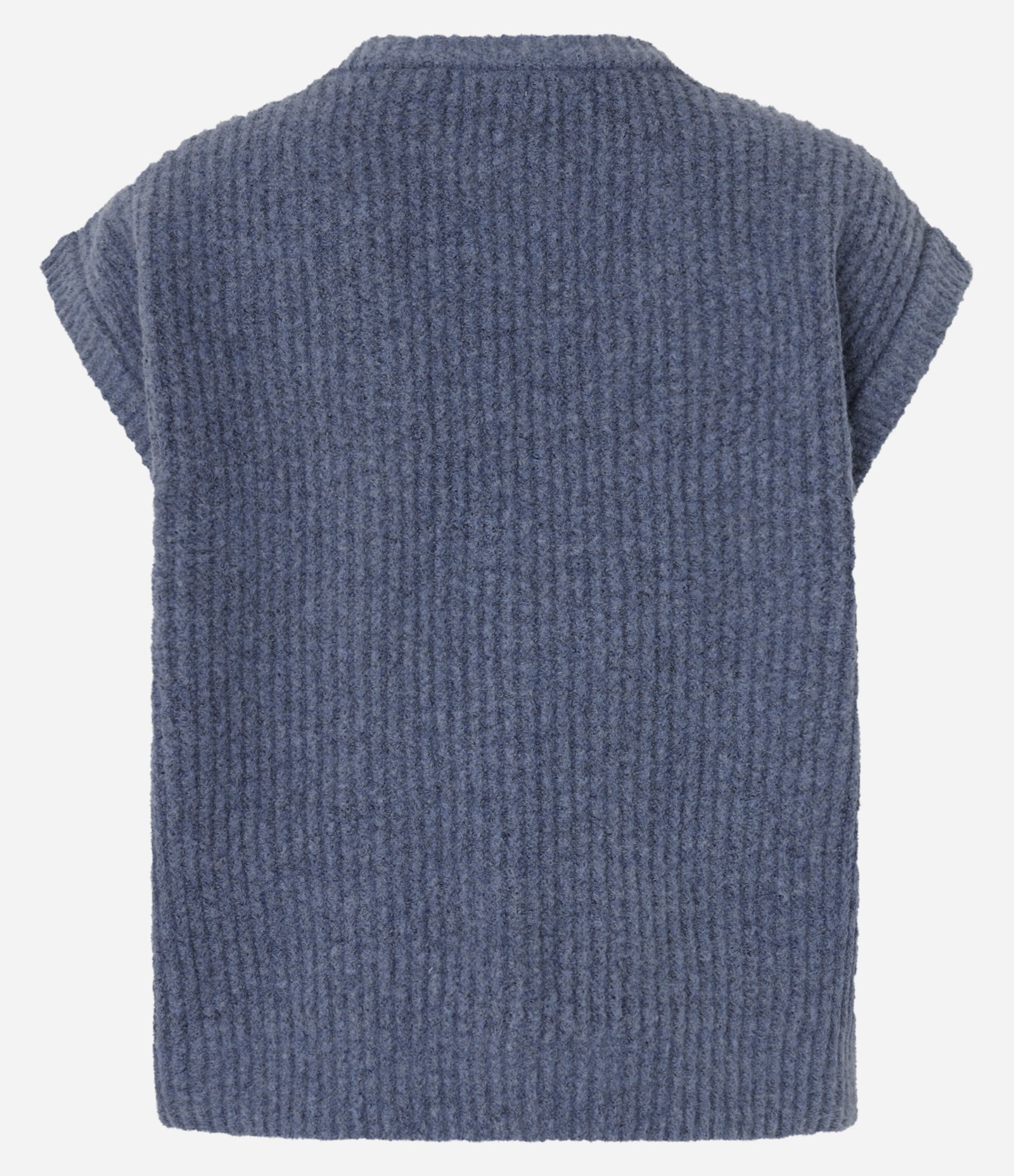 Colete em Tricô de Caimento Leve com Botões Azul 8