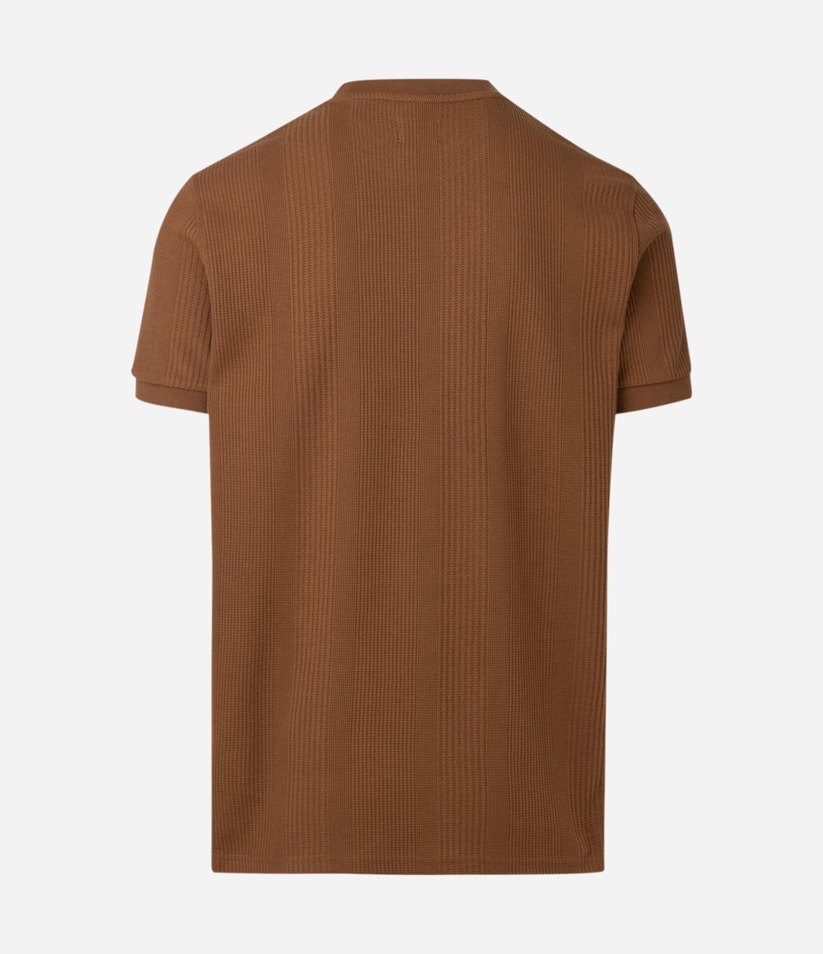 Camiseta Regular em Algodão com Textura Vertical Marrom Café 6