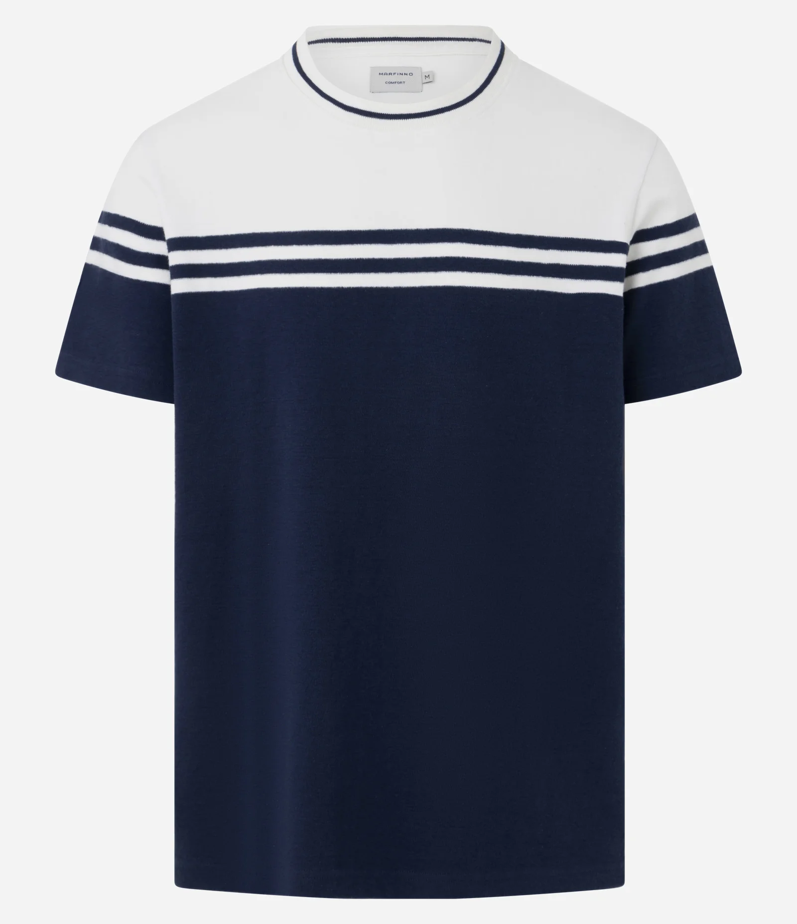 Camiseta em Meia Malha Listras com Manga Curta Multicores 1