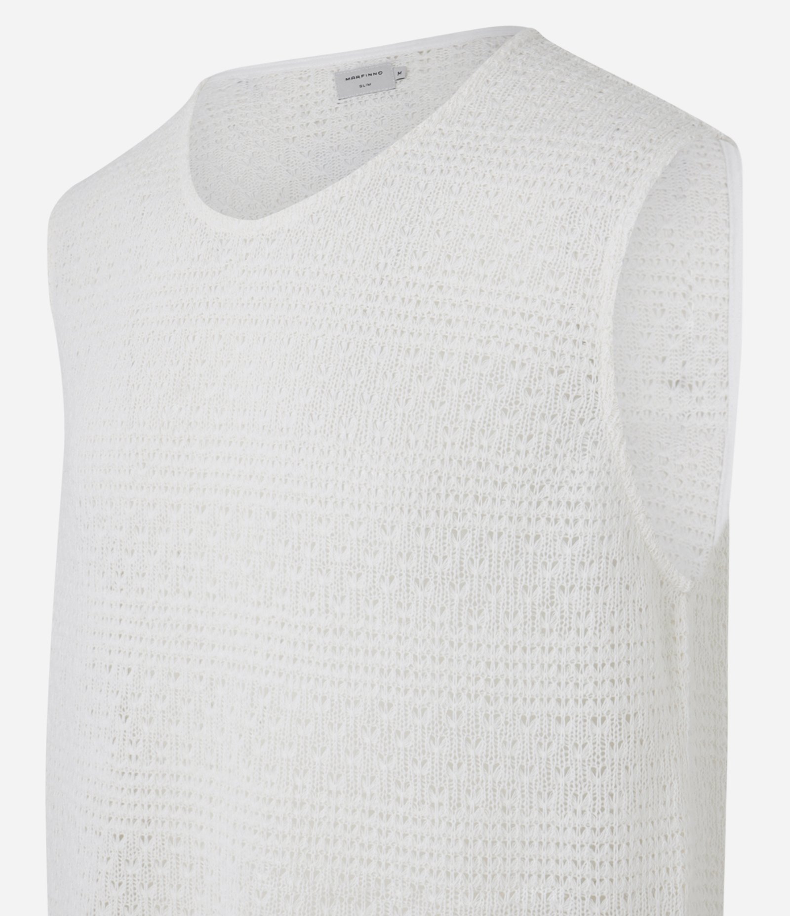 Regata em Tricô com Textura Branco 6