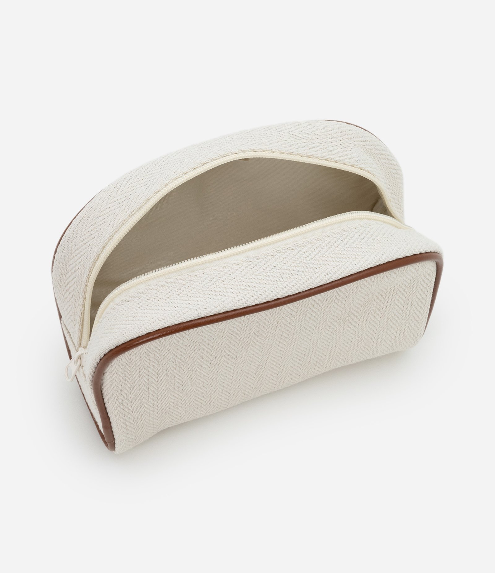 Kit 03 Nécessaire Grande em PU Estampa Listras Envelope Off White/Amarelo 4