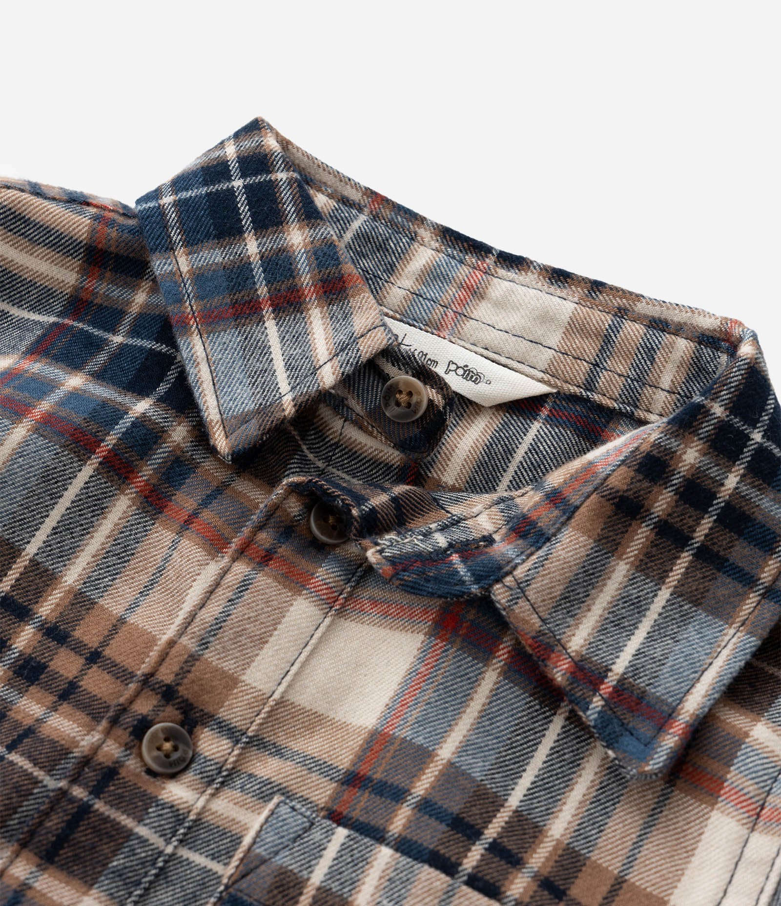 Camisa Infantil em Flanela com Estampa Xadrez - Tam 1 a 6 Anos Marro/Azul 5