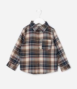 Camisa Infantil em Flanela com Estampa Xadrez - Tam 1 a 6 Anos