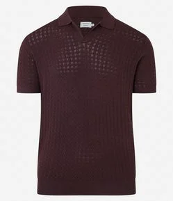 Camisa Polo em Tricô com Textura Zig Zag