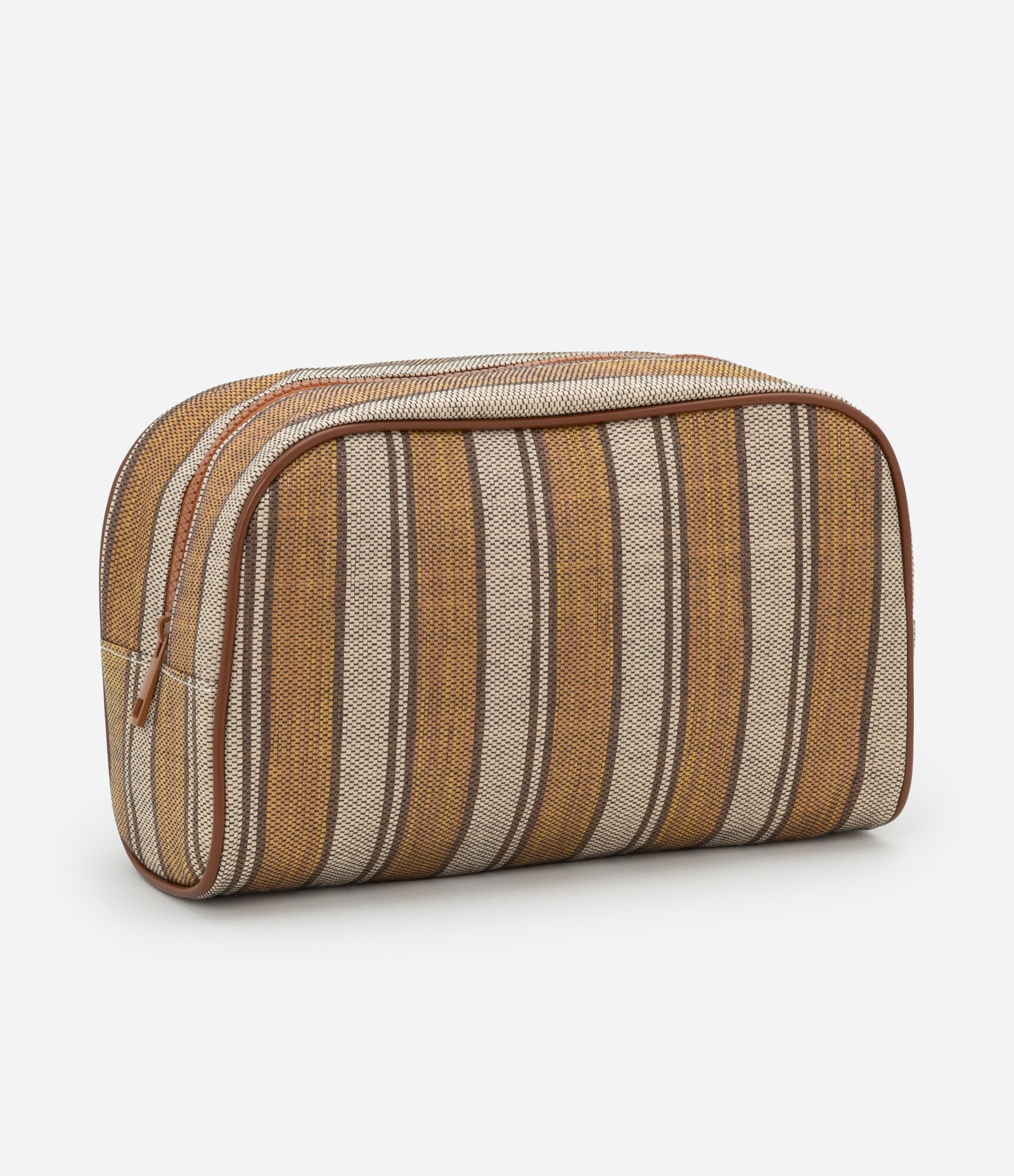 Nécessaire Retângular Grande Estampa Listras Bege 1