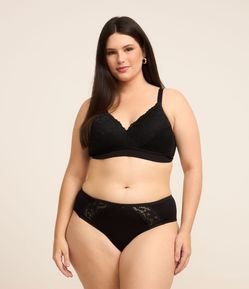 Calcinha Alta com Renda Lateral Curve e Plus Size