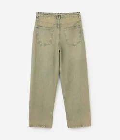 Calça Super Baggy em Jeans com Lavagem Dirty e Cinto Faixa