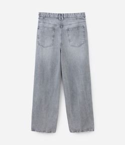 Calça Super Baggy em Jeans com Lavagem Dirty e Cinto Faixa