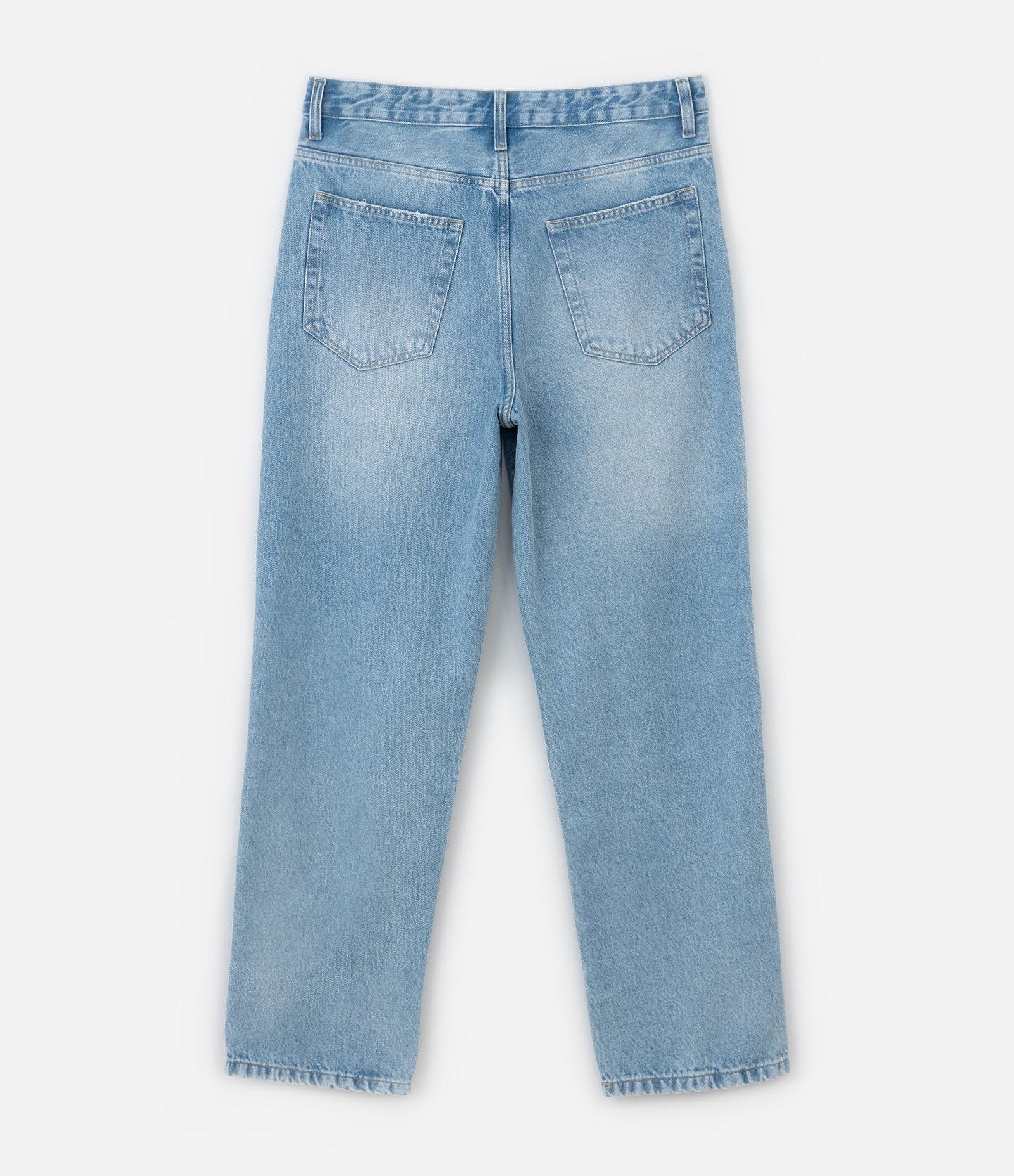 Calça Baggy em Jeans com Puídos e Estampa Lettering Grafite Azul 7