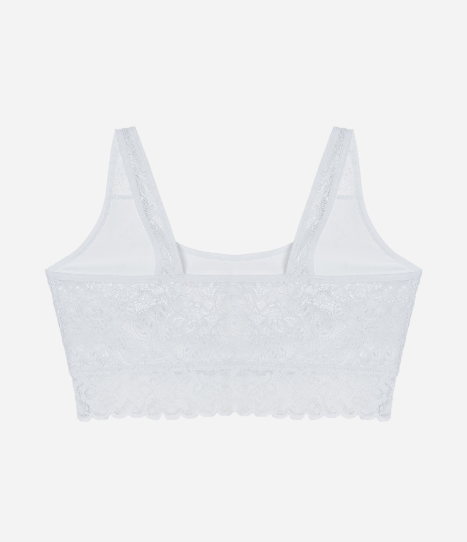 Sutiã Top Alongado Sem Bojo em Renda Curve e Plus Size Branco 6