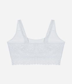 Sutiã Top Alongado Sem Bojo em Renda Curve e Plus Size