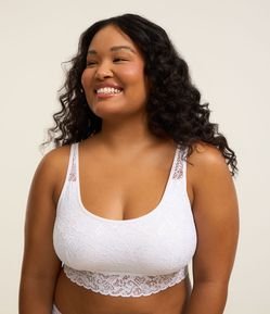Sutiã Top Alongado Sem Bojo em Renda Curve e Plus Size
